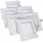 Lot 6 6W downlight led 480lm 6000k white square LDV Lighting