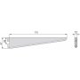 Support for wooden shelf ocristal profile paso 32mm 170mm white steel Emuca