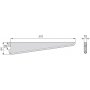 Support for wooden or glass shelf profile paso 32mm 370mm white steel Emuca