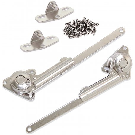 Set of compasses for swing doors, force 20-70kg x cm steel and zamak nickel Emuca