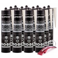 Fixed + Plus adhesive Turbo white box 12 cartridges 290ml Quiadsa