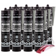 Fixed + Plus adhesive Turbo gray box 12 cartridges 290ml Quiadsa