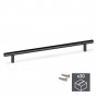 Set 20 handles for furniture Miami interaxis 256mm stainless steel hollow painted black Emuca