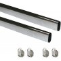 Kit bar cabinet 30x15mm chrome steel 750mm Emuca