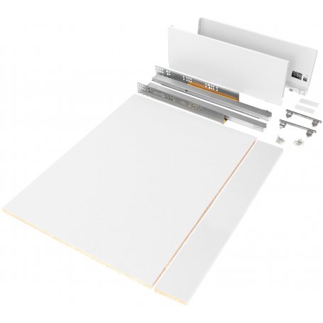 Kit Vertex drawer kitchen or bathroom panels with 500mm depth 178mm height 900mm white steel module Emuca