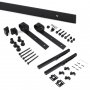 Barn doors hanging system for wooden sliding soft closing black steel 60Kg Emuca