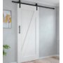 Barn doors hanging system for wooden sliding soft closing black steel 60Kg Emuca