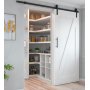 Barn doors hanging system for wooden sliding soft closing black steel 60Kg Emuca
