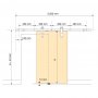 Barn doors hanging system for wooden sliding soft closing black steel 60Kg Emuca