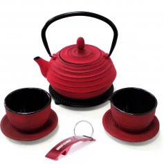 Cast iron kettle Ceylán game 0,70lt + 2 cups + reposatetera Ibili