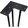 Game 3 fours Hairpin table height 710mm rods painted black Emuca