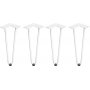 Game 2 fours Hairpin rods painted white table height 400mm Emuca