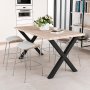 Cross two-legged cross to table height 695mm painted black Emuca
