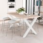Cross two-legged cross to table height 695mm painted white Emuca