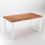 Square two-legged rectangular table for width 800mm white painted Emuca