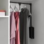 Folding hanger for wardrobe 600-830mm adjustable up to 12kg black painted steel Emuca