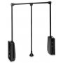 Folding hanger for wardrobe 600-830mm adjustable up to 12kg black painted steel Emuca