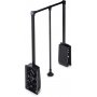 Folding hanger for wardrobe 450-600mm adjustable up to 12kg black painted steel Emuca