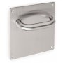 2 fixed handles U-shaped plate 17x17cm stainless steel door wood satin nickel