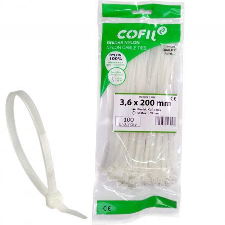 450x7.6 white nylon bag flange 100 units Kabra
