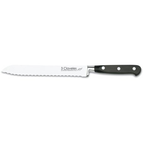 Bread knife 20cm Forgé series stainless steel forged POM handle 3 Claveles