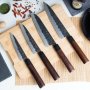 Vegetables knife 13,5cm Osaka series stainless steel forged wooden handle granadillo 3 Claveles