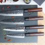 Vegetables knife 13,5cm Osaka series stainless steel forged wooden handle granadillo 3 Claveles