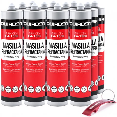 Refractory mastic BRIK-CEN CA-1500 Quiadsa case of 12 gray 300ml cartridges