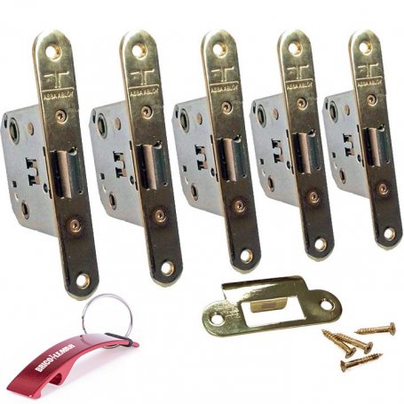 Unified handle lock TESA 2004U5 latonado round lot of 5 units