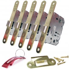 Unified handle lock Tesa 134 U 5R HL front round latonado batch of 5 units