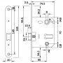 Unified handle lock Tesa 134 U 5R HL front round latonado batch of 5 units