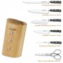 Set of 5 knives kitchen shears Forgé + Master Class 8 "porta taco Ash wood knives 3 Claveles