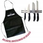 Set of 4 knives with magnetic support Evo 30cm 3 Claveles