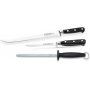 Slicing Kit folding knives rotating stainless + Forgé chaira ham and boning + 3 Claveles