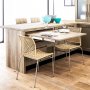 Lunch table extensible guides for kitchen or household aluminum anodized stainless Emuca