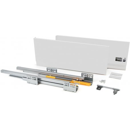 Kit Concept kitchen drawer height 185mm depth 400mm white steel soft close Emuca