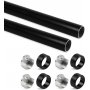 Bar kit for round wardrobe Ø28 0.75m aluminum and black zamak Emuca