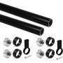 Bar kit for round wardrobe Ø28 1,15m aluminum and black zamak Emuca