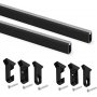 Silk wardrobe rail kit 1,15m aluminum and black plastic Emuca