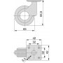 Hole 2 wheel kit with Ø50 zero mounting plate and gray plastic Emuca