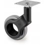 Hole 2 wheel kit with Ø50 zero mounting plate and gray plastic Emuca