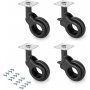 Hole 2 wheel kit with Ø50 zero mounting plate and black plastic Emuca