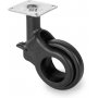 Hole 2 wheel kit with Ø50 zero mounting plate and black plastic Emuca