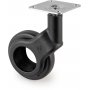 Hole 2 wheel kit with Ø50 zero mounting plate and black plastic Emuca