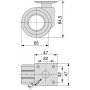 Hole wheel kit with mounting plate Ø65 steel and black plastic Emuca