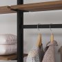 Zero kit of supports for wooden shelves module and black hanging bar Emuca