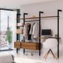 Zero kit of supports for wooden shelves module and black hanging bar Emuca