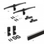 Zero Kit of Textured Black Wood Shelf Brackets and Hanger Bar Emuca