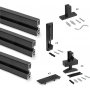 Zero modular frame kit with hardware and 3 black L mounting profiles Emuca