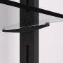 Zero bracket set for a textured black zamak glass shelf Emuca